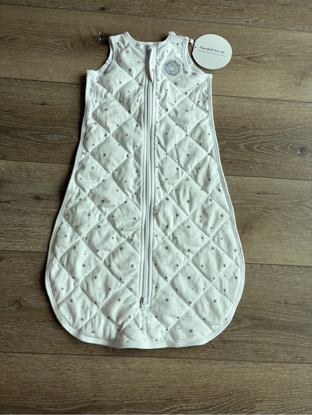 Dreamland Baby White Quilted Sleeping Sack - Star Print sz. S